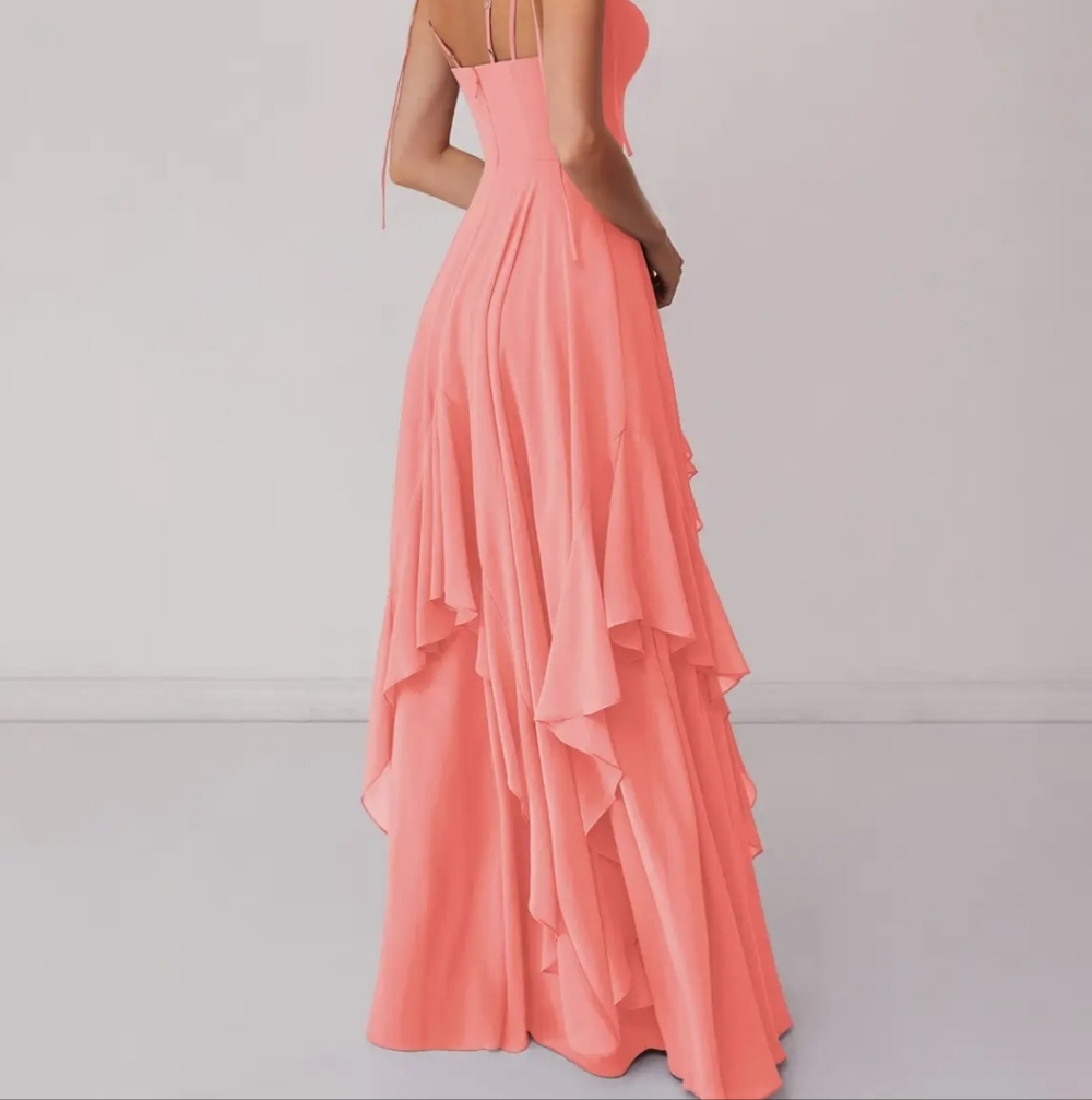 Azazie Barbie Coral PINK dress - Picture 2 of 5